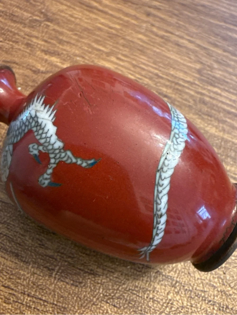 Dragon Cloisonne Vase Japanese vintage 3.5” small 1900’s